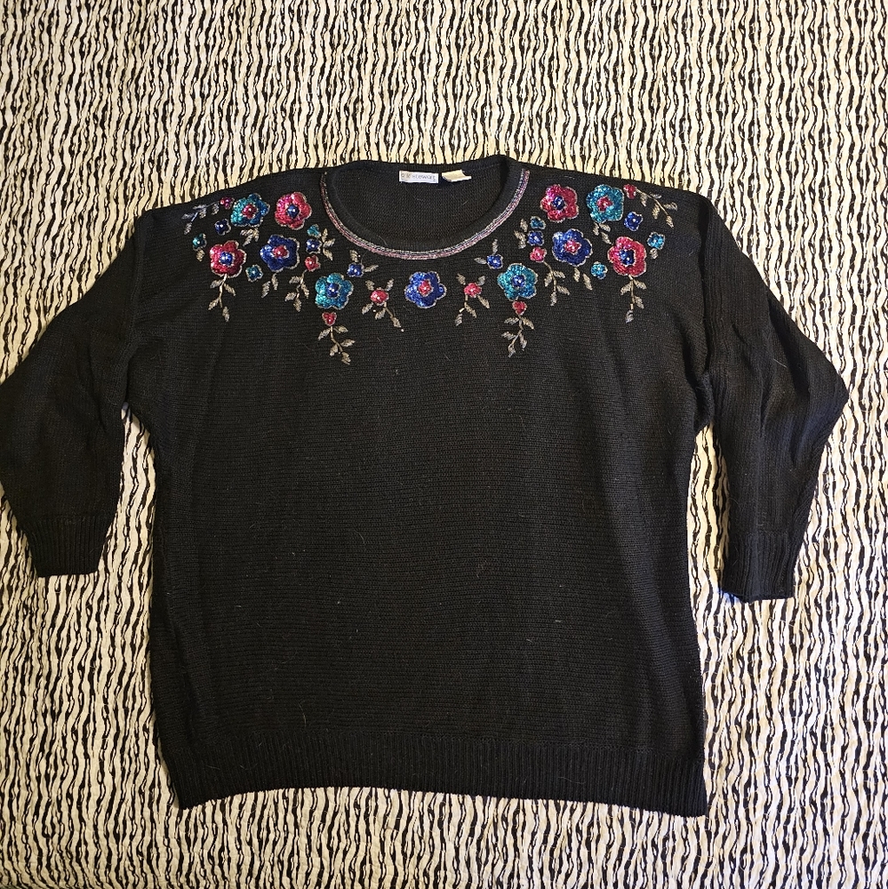 Beautiful Erik Stewart embellished sweater 2X